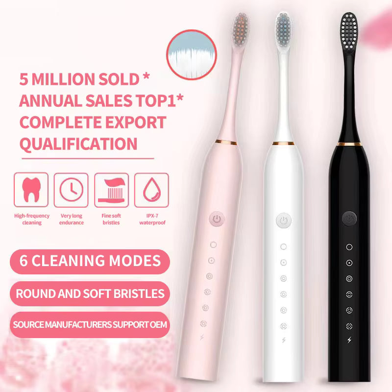 Smart Sonic Electric Toothbrush with Replacement Brush Heads