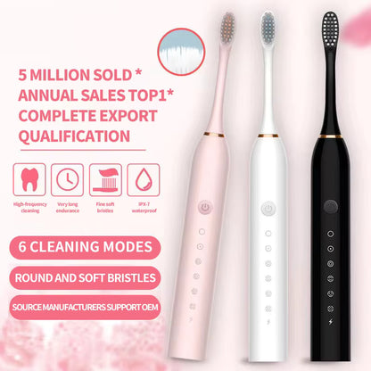Smart Sonic Electric Toothbrush with Replacement Brush Heads